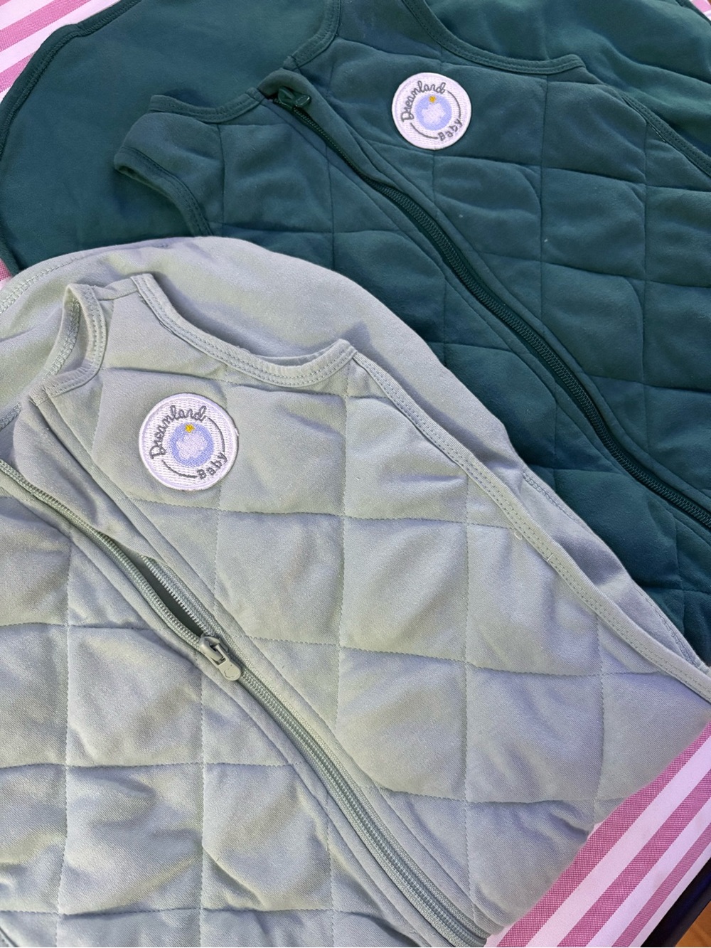 Dreamland Baby Quilted Sleep Sack - Sage and Forest Green